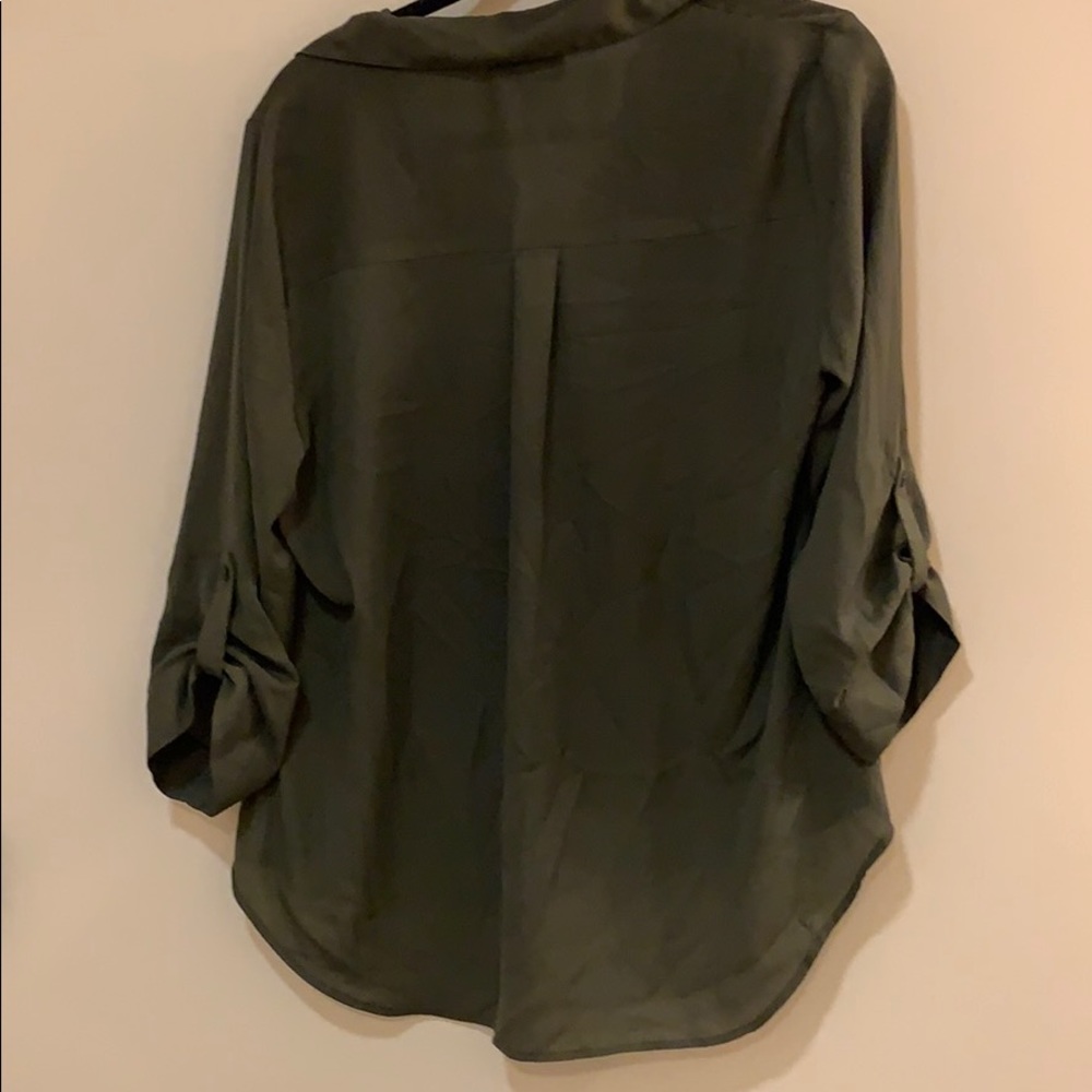 Olive button down - Picture 2 of 4